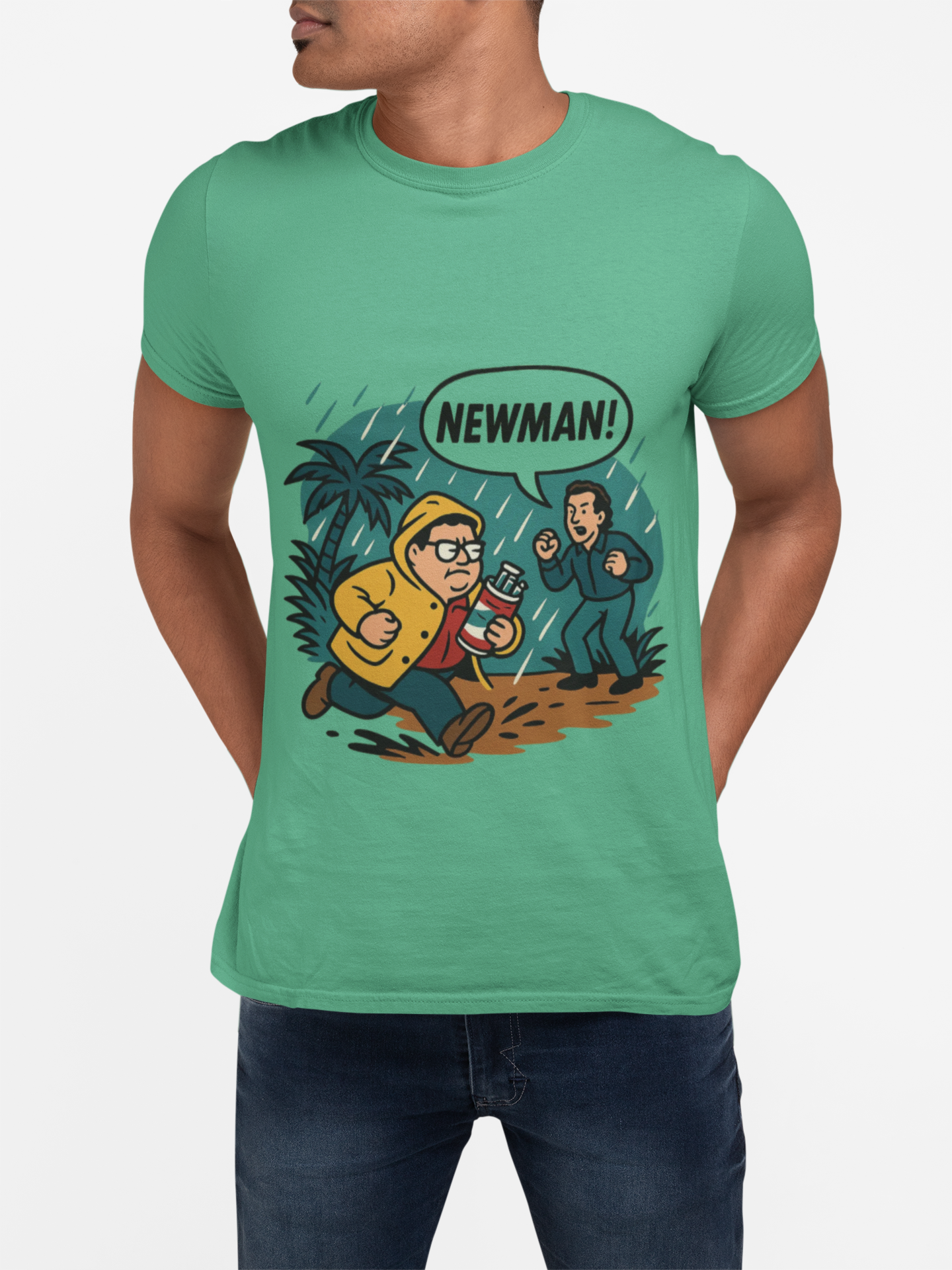 “Newman! Jurassic Crossover” Unisex T-Shirt – Seinfeld x Dino Adventure Parody Tee