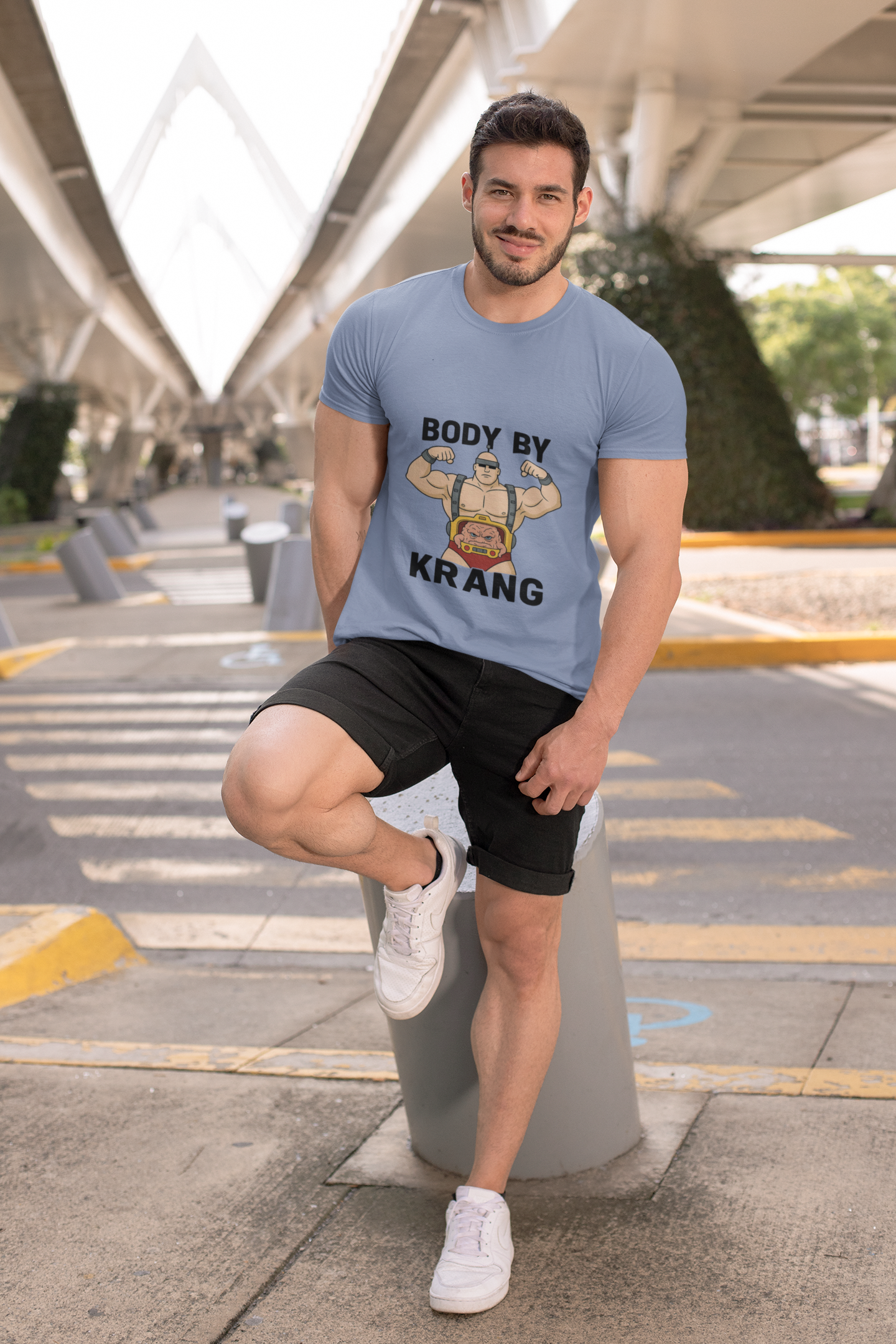Body by Krang – Flexing Android Villain T Shirt