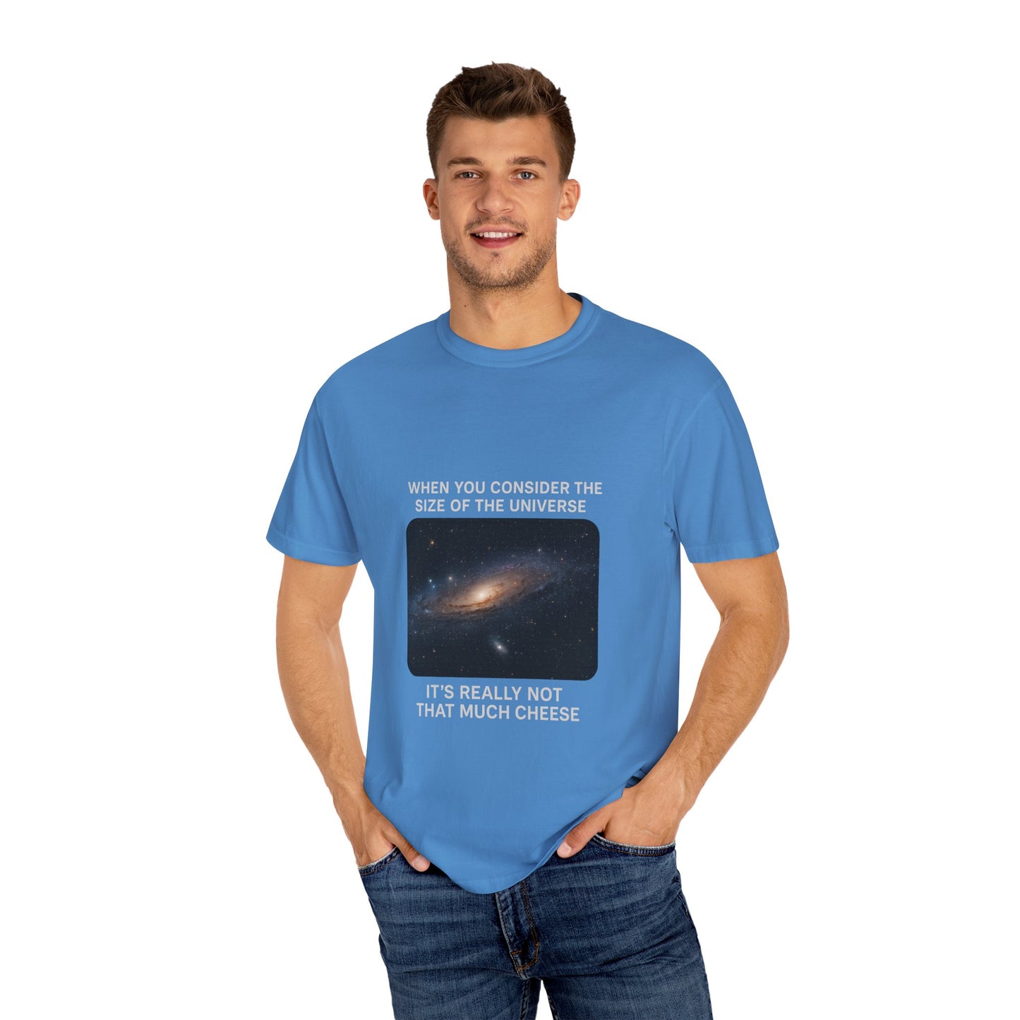 “Cosmic Cheese Perspective” Unisex T-Shirt
