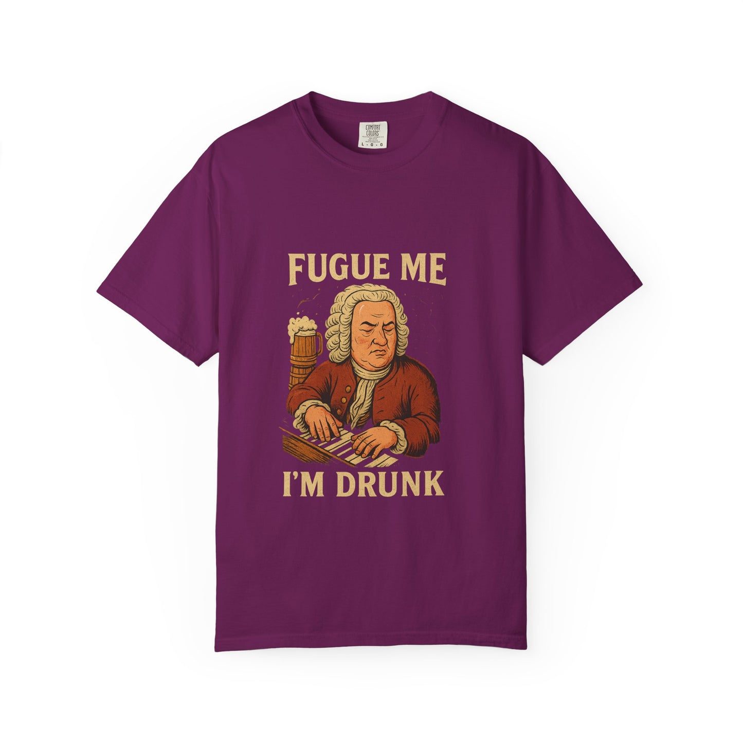 Bach Fugue Me Beer Funny Music-Themed Unisex T-Shirt, Casual Humor Tee, Gift for Musicians, Unique Party Shirt, Holiday Apparel, Comedy Shirt