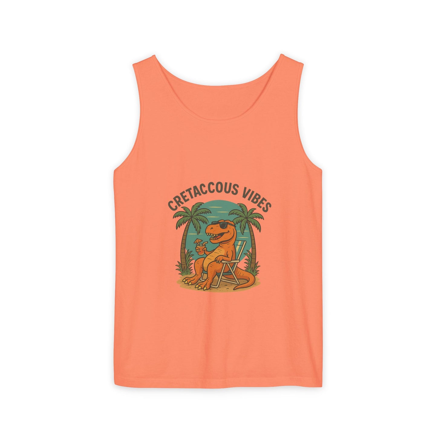 Cretaceous Vibes Tank Top – Chill Dinosaur Graphic Tee for Summer & Prehistoric Partying