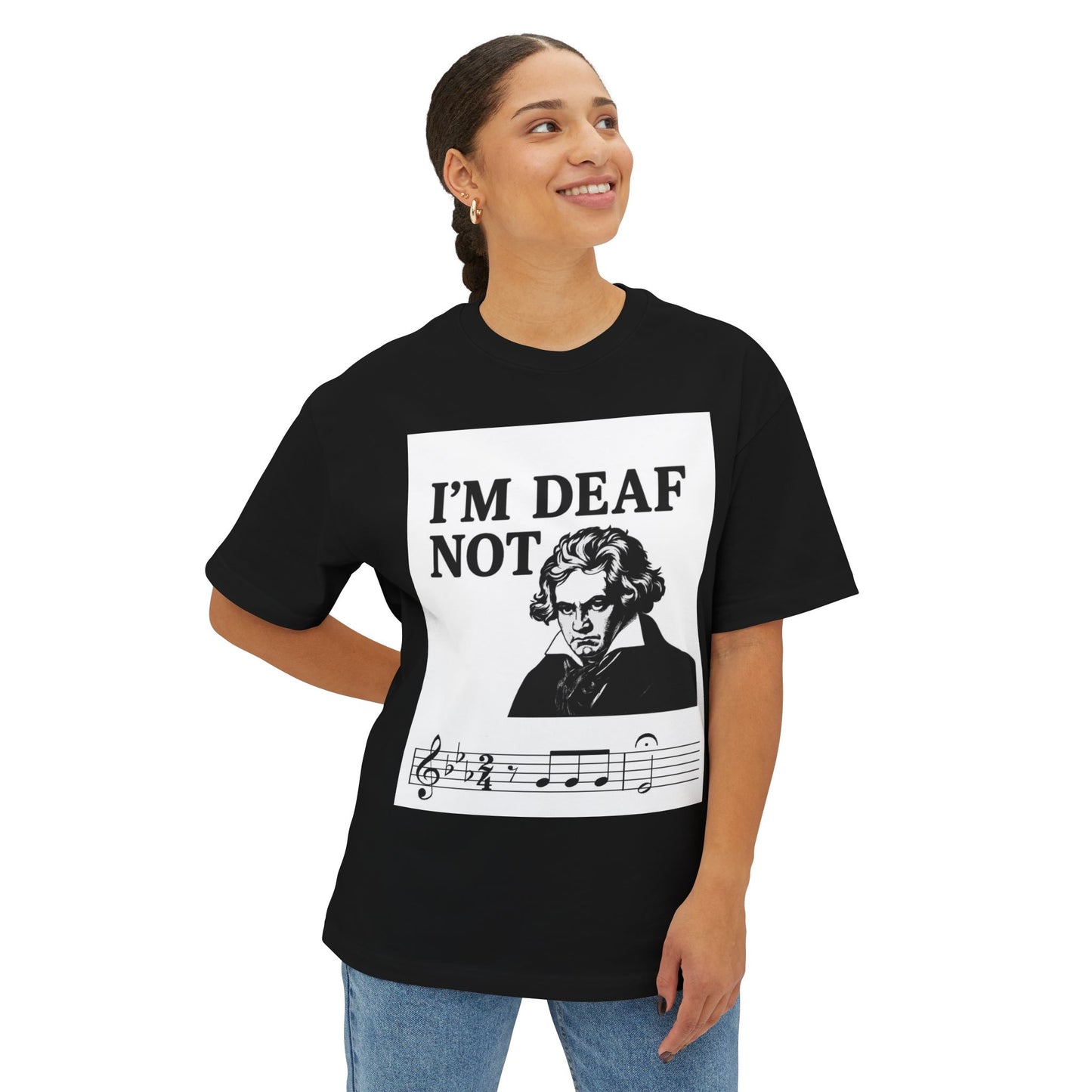 Beethoven Humor Tee, Funny Oversized Shirt for Musicians, Casual Wear, Gift for Music Lovers, Music Themed T-Shirt