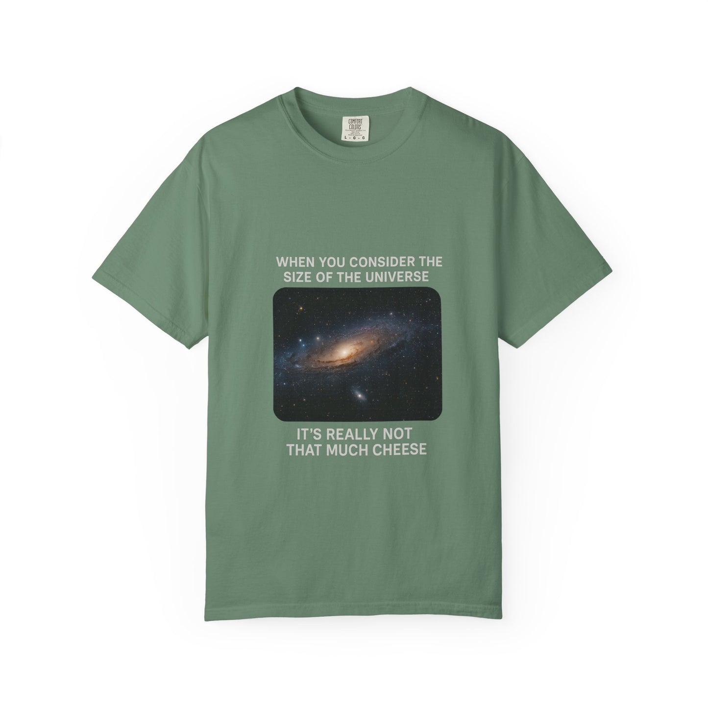 “Cosmic Cheese Perspective” Unisex T-Shirt