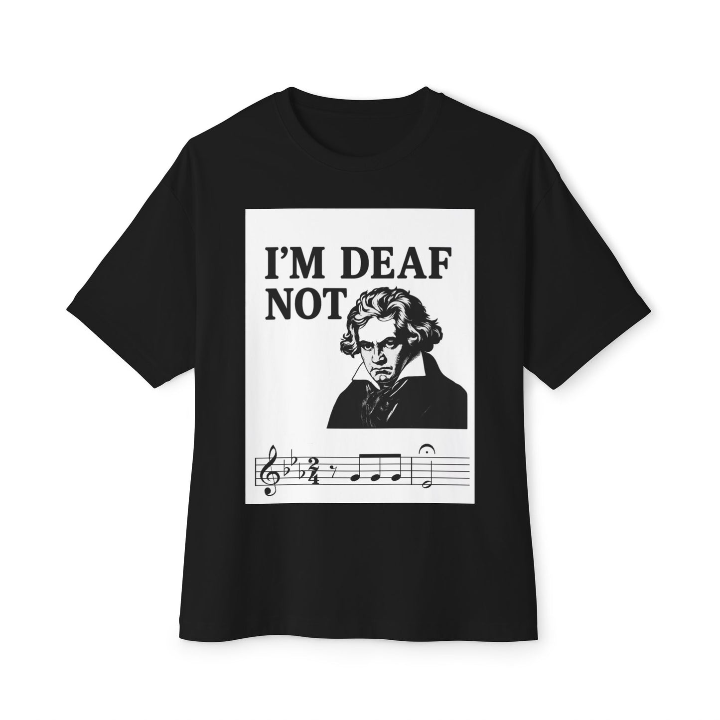 Beethoven Humor Tee, Funny Oversized Shirt for Musicians, Casual Wear, Gift for Music Lovers, Music Themed T-Shirt