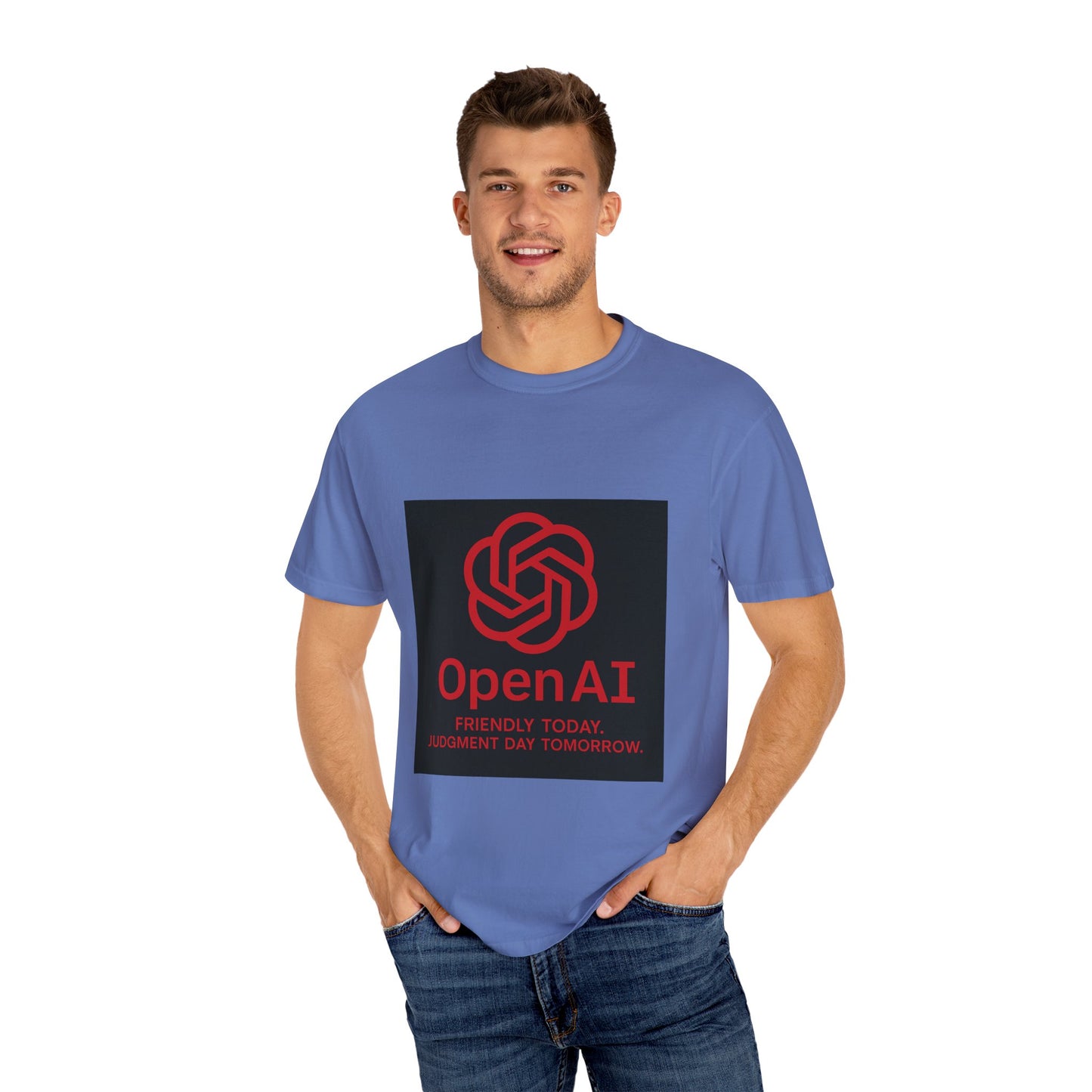 OpenAI Judgment Day Tee – Funny AI Parody Shirt, Tech Humor Graphic Tee