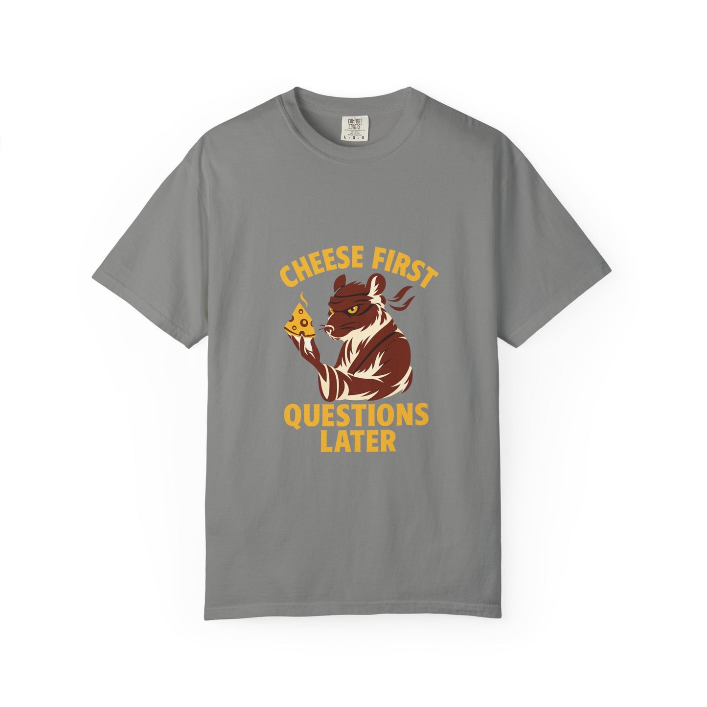 Cheese First. Questions Later. – Ninja Rat Stealth Tee