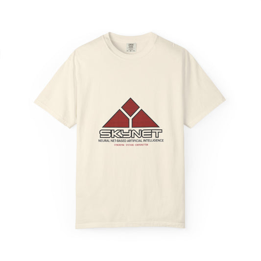 Skynet Unisex Garment-Dyed T-Shirt, AI-Themed, Sci-Fi Apparel, Geek Gift, Casual Wear, Tech Lover's Tee