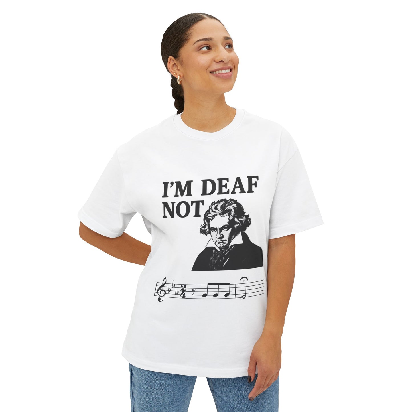 Beethoven Humor Tee, Funny Oversized Shirt for Musicians, Casual Wear, Gift for Music Lovers, Music Themed T-Shirt