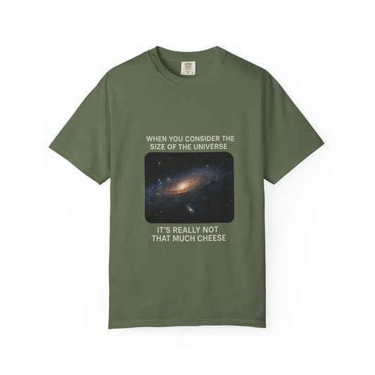 “Cosmic Cheese Perspective” Unisex T-Shirt