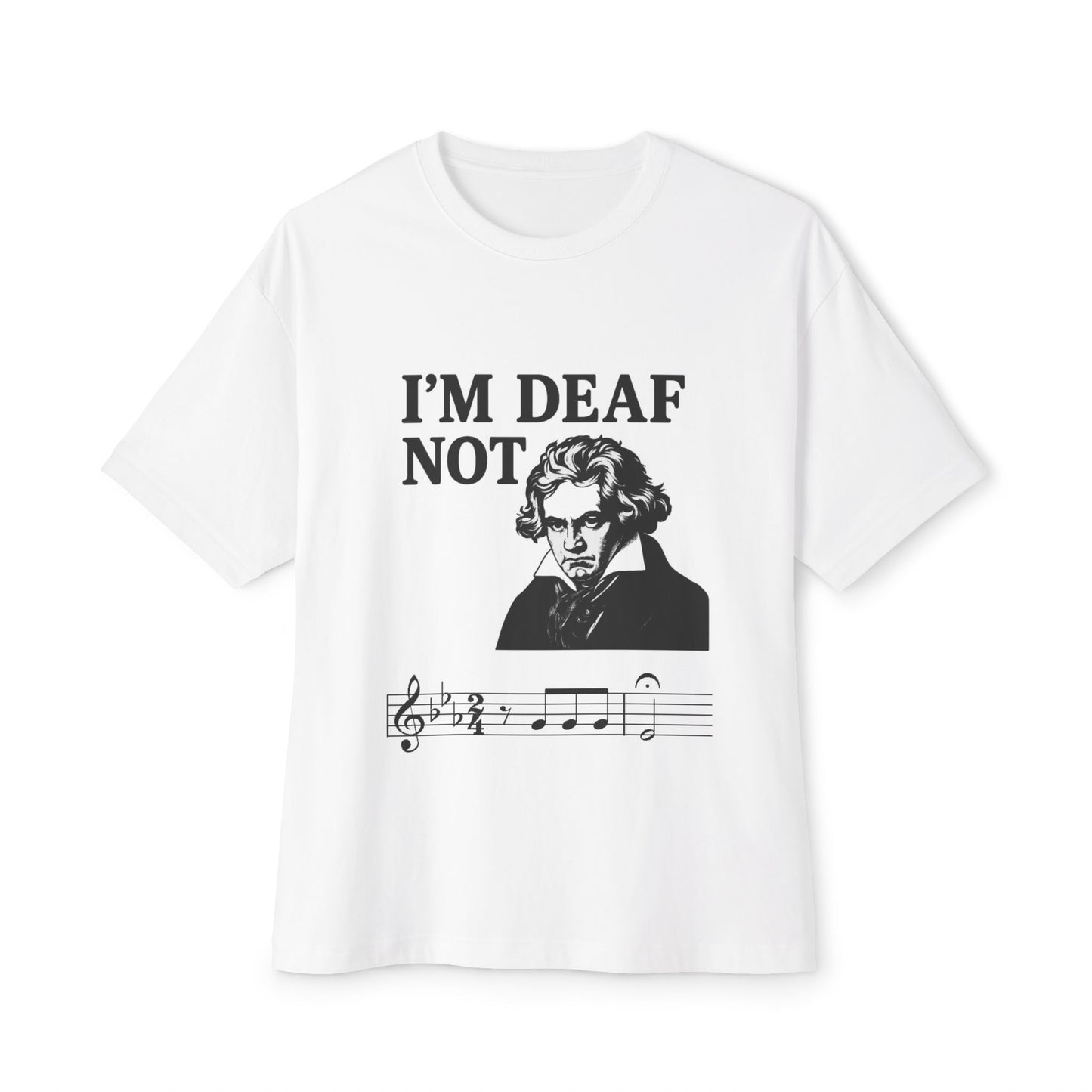 Beethoven Humor Tee, Funny Oversized Shirt for Musicians, Casual Wear, Gift for Music Lovers, Music Themed T-Shirt
