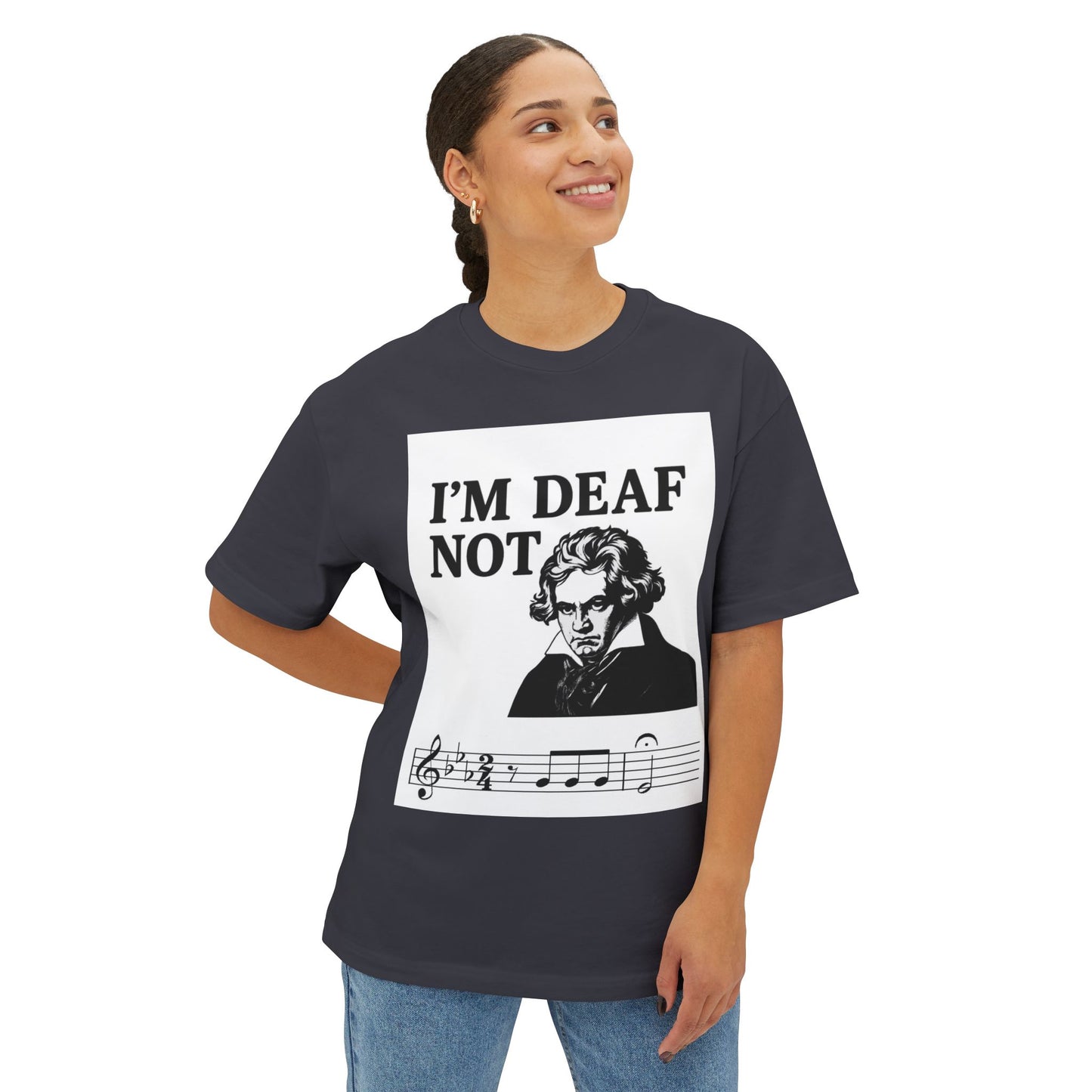 Beethoven Humor Tee, Funny Oversized Shirt for Musicians, Casual Wear, Gift for Music Lovers, Music Themed T-Shirt