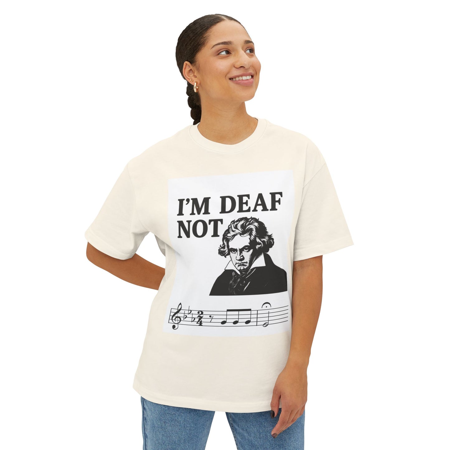 Beethoven Humor Tee, Funny Oversized Shirt for Musicians, Casual Wear, Gift for Music Lovers, Music Themed T-Shirt