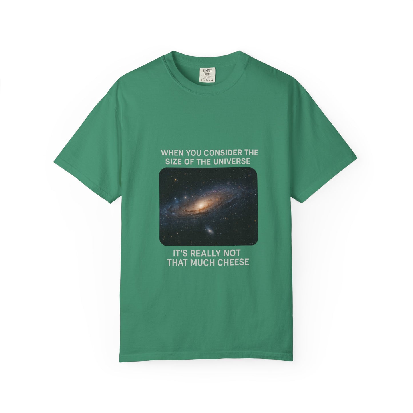 “Cosmic Cheese Perspective” Unisex T-Shirt