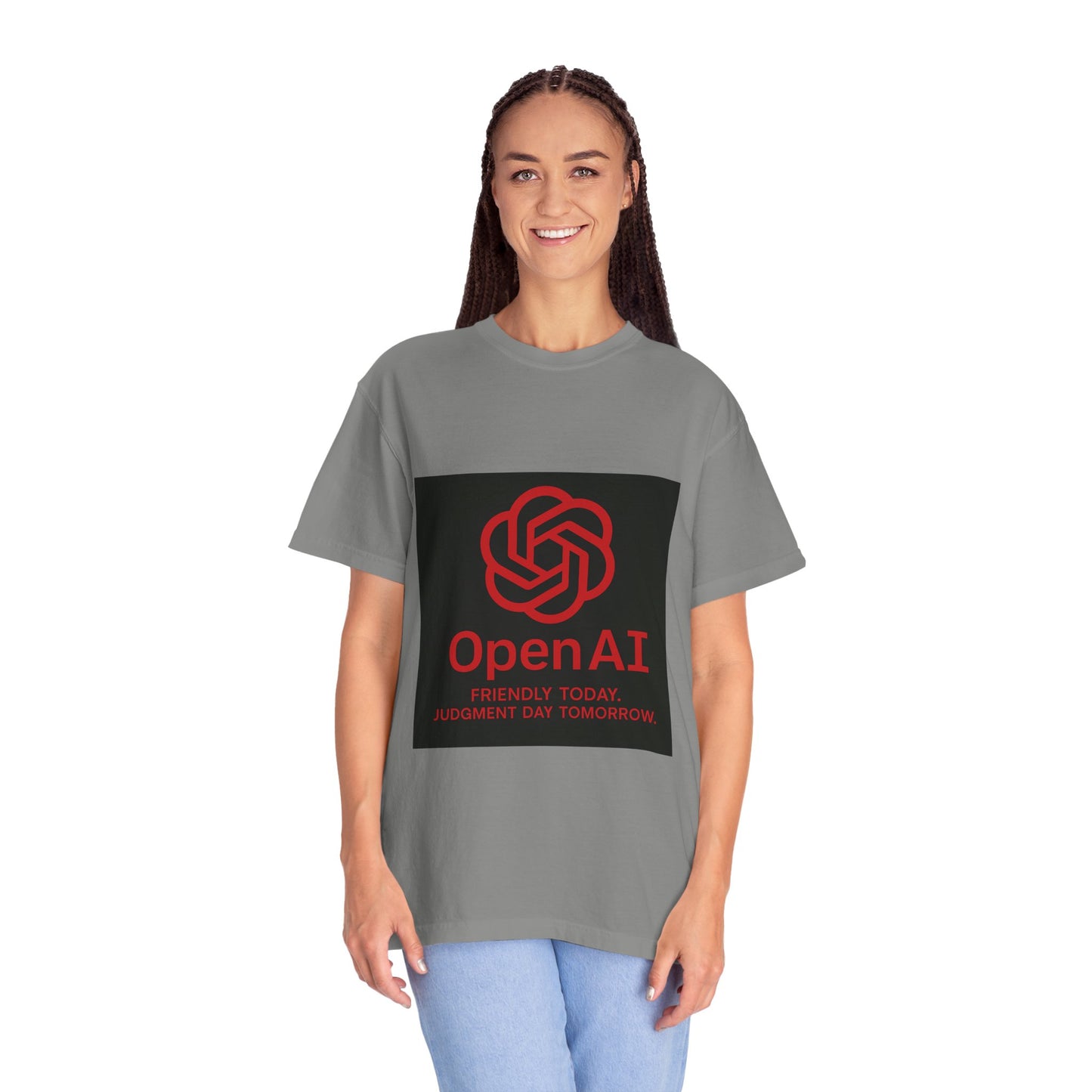 OpenAI Judgment Day Tee – Funny AI Parody Shirt, Tech Humor Graphic Tee