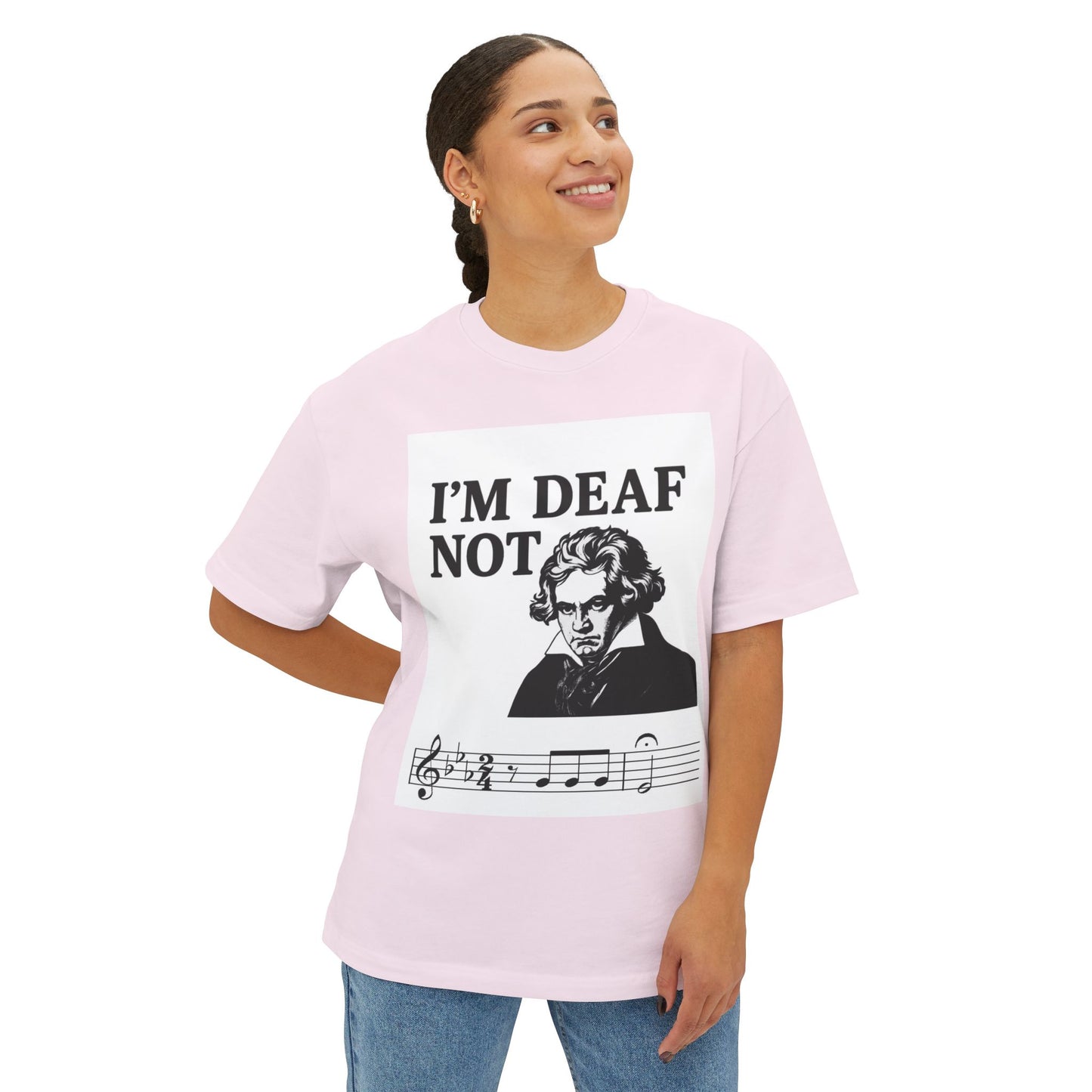 Beethoven Humor Tee, Funny Oversized Shirt for Musicians, Casual Wear, Gift for Music Lovers, Music Themed T-Shirt