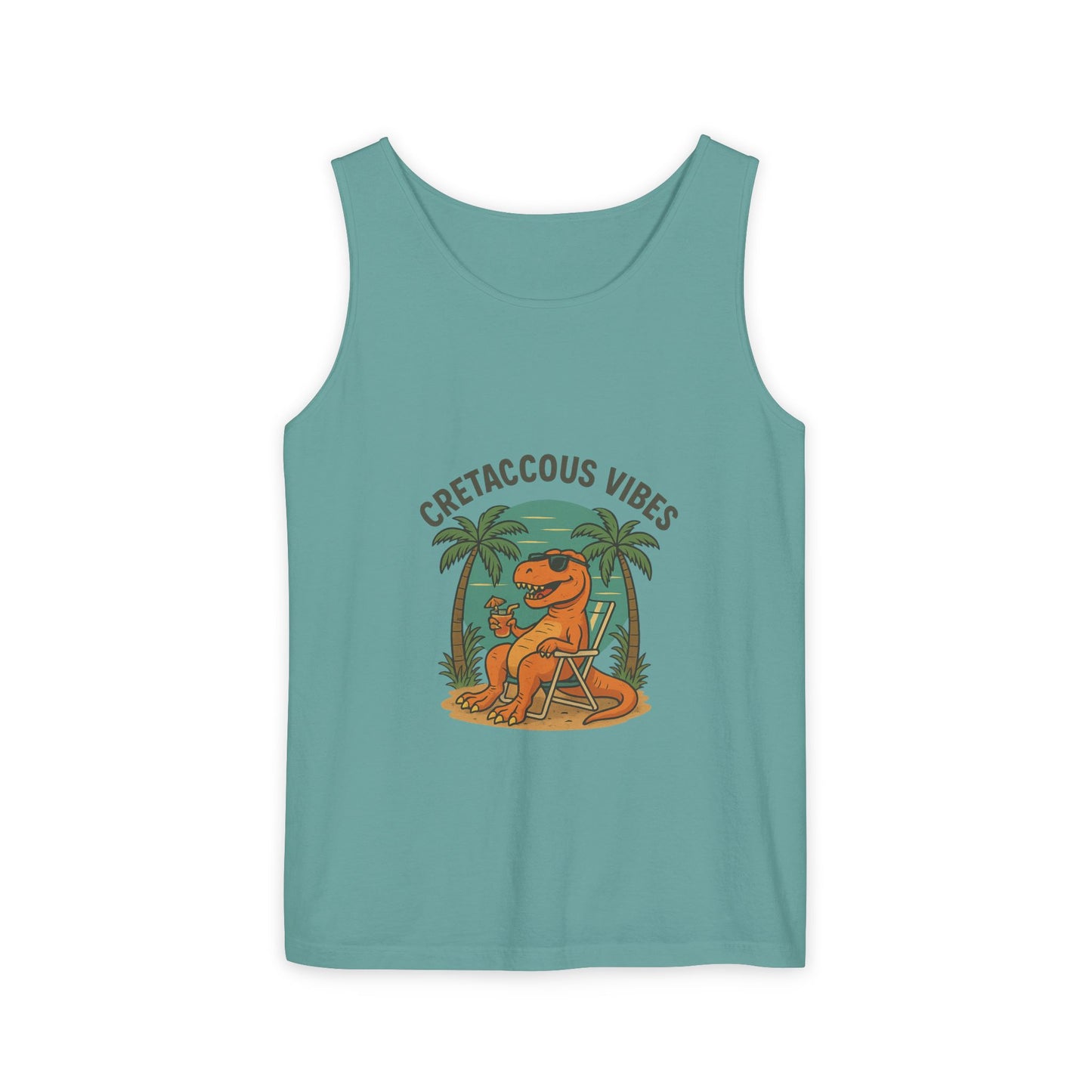 Cretaceous Vibes Tank Top – Chill Dinosaur Graphic Tee for Summer & Prehistoric Partying