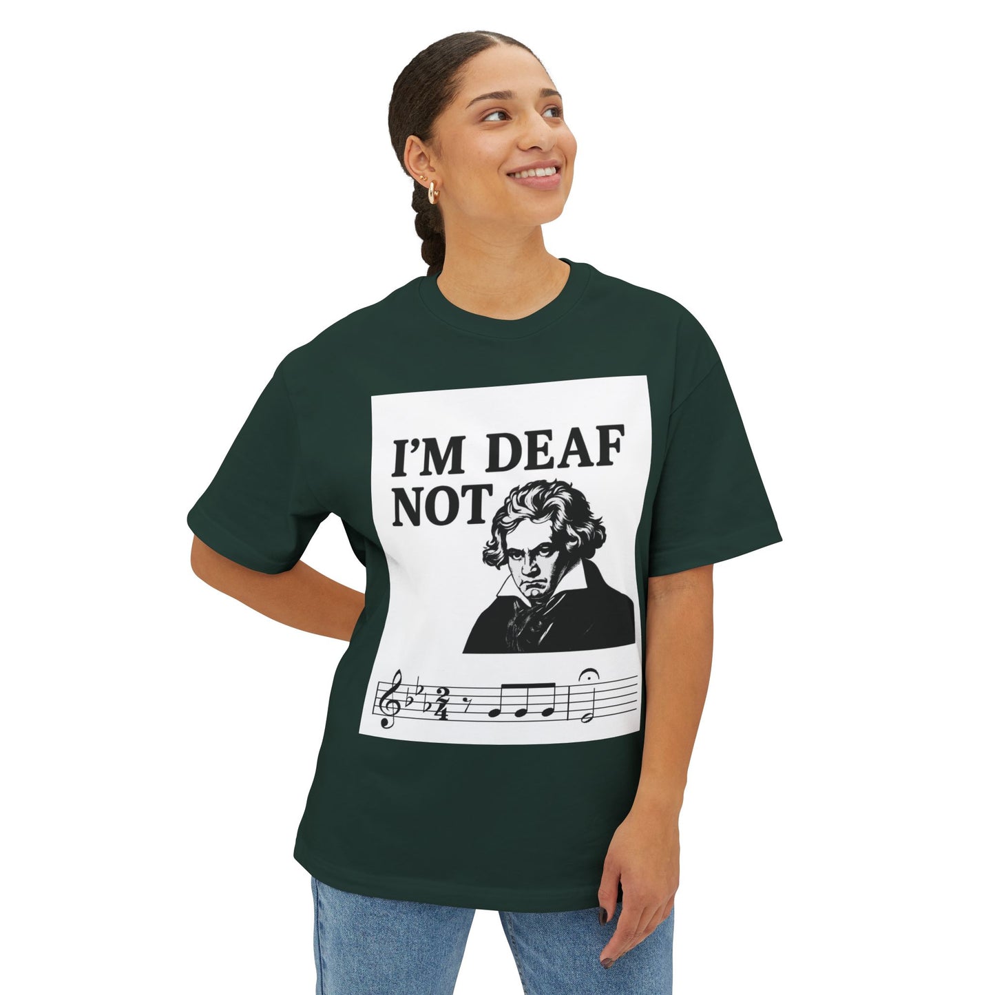 Beethoven Humor Tee, Funny Oversized Shirt for Musicians, Casual Wear, Gift for Music Lovers, Music Themed T-Shirt