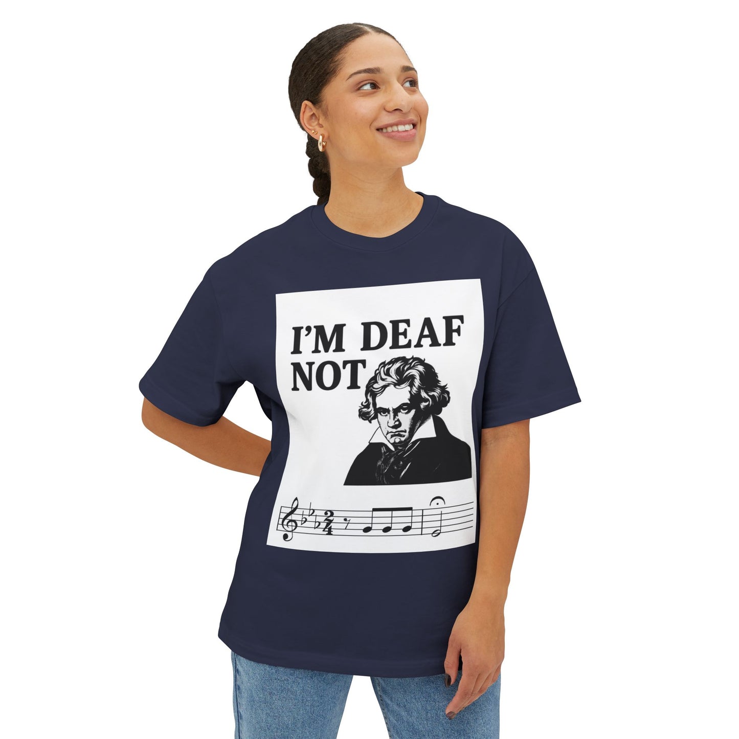 Beethoven Humor Tee, Funny Oversized Shirt for Musicians, Casual Wear, Gift for Music Lovers, Music Themed T-Shirt