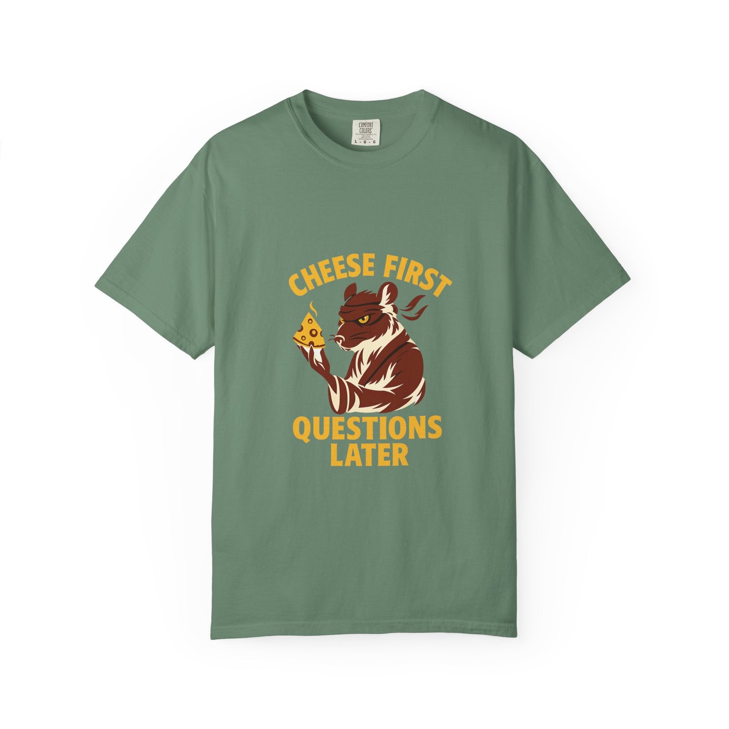 Cheese First. Questions Later. – Ninja Rat Stealth Tee