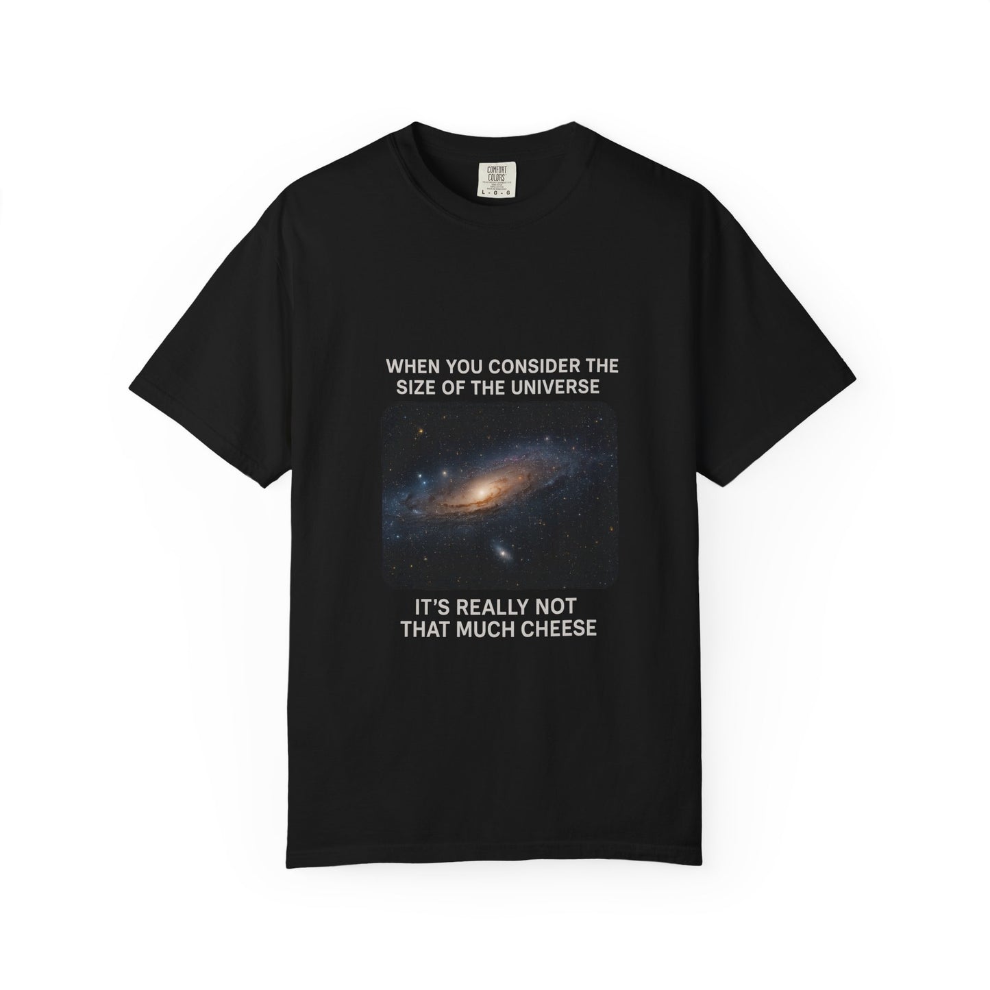 “Cosmic Cheese Perspective” Unisex T-Shirt