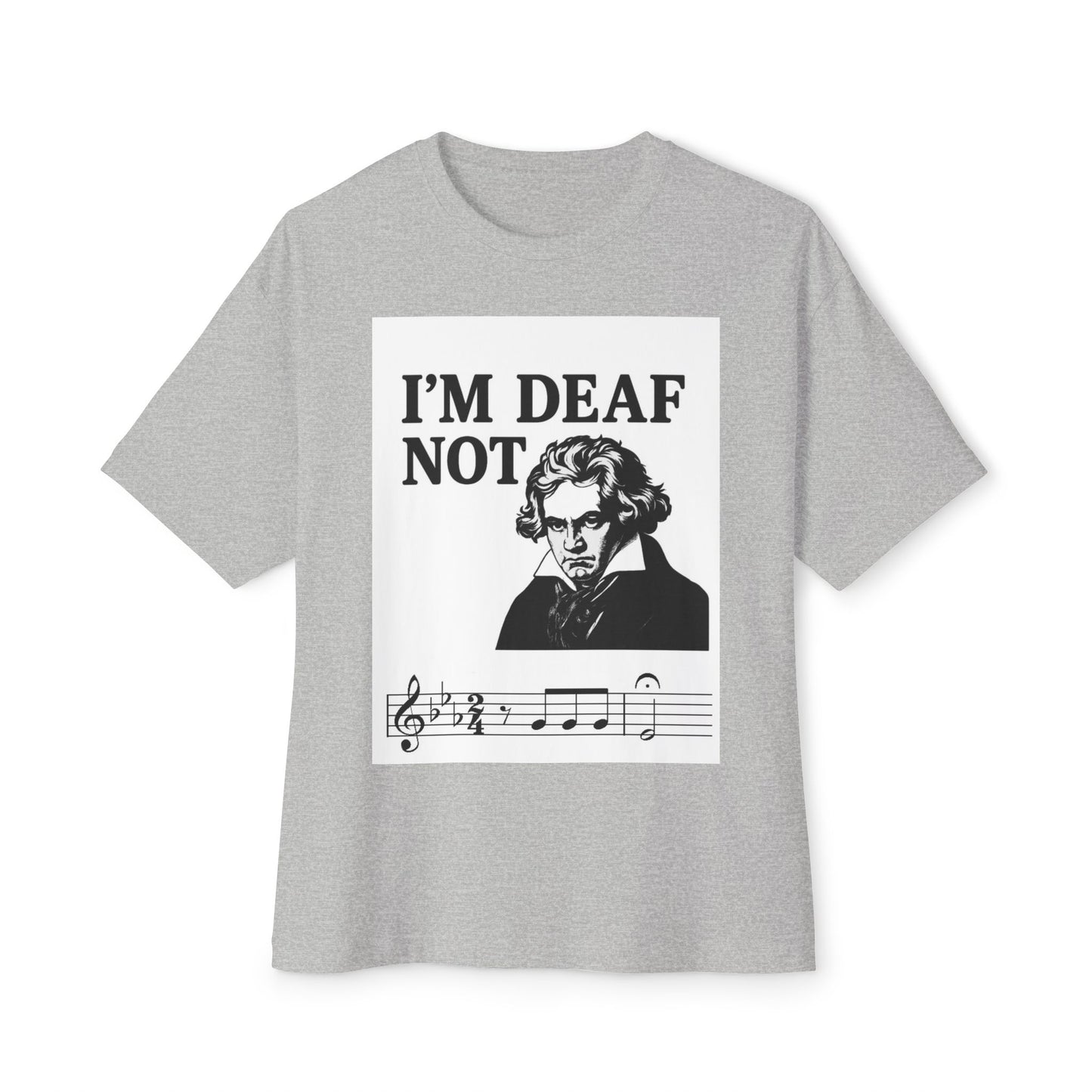 Beethoven Humor Tee, Funny Oversized Shirt for Musicians, Casual Wear, Gift for Music Lovers, Music Themed T-Shirt