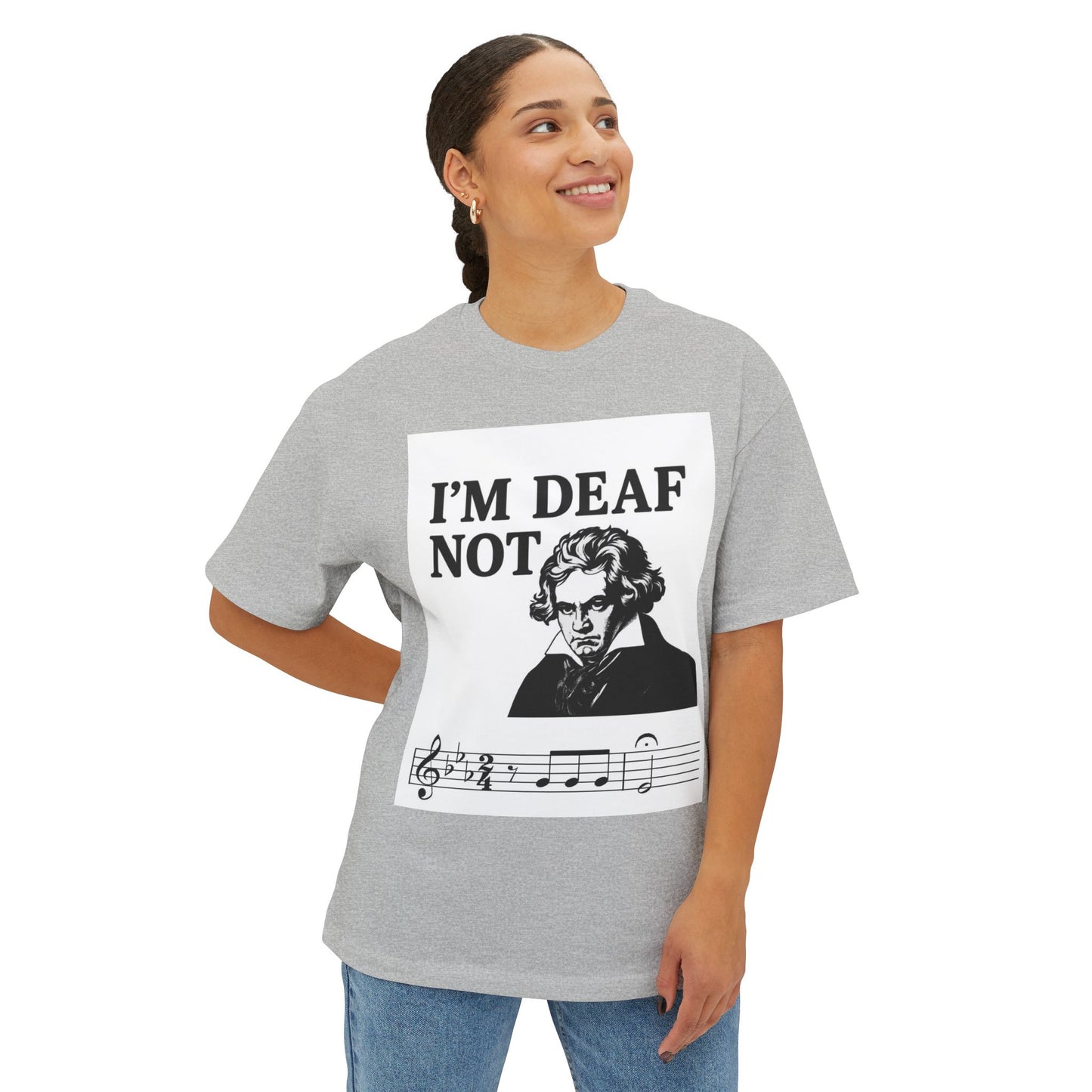 Beethoven Humor Tee, Funny Oversized Shirt for Musicians, Casual Wear, Gift for Music Lovers, Music Themed T-Shirt