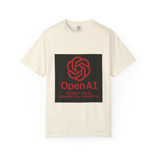 OpenAI Judgment Day Tee – Funny AI Parody Shirt, Tech Humor Graphic Tee